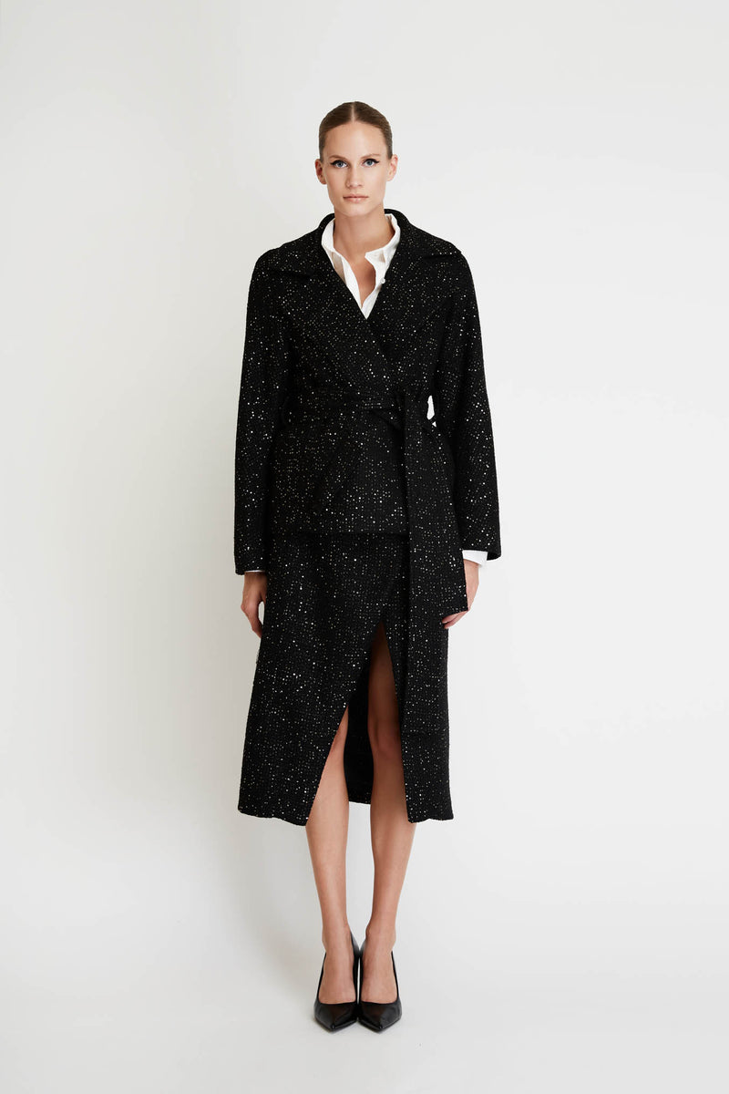 Blazer Coat in Shiny Tweed