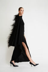 Knit Dress with Feathers