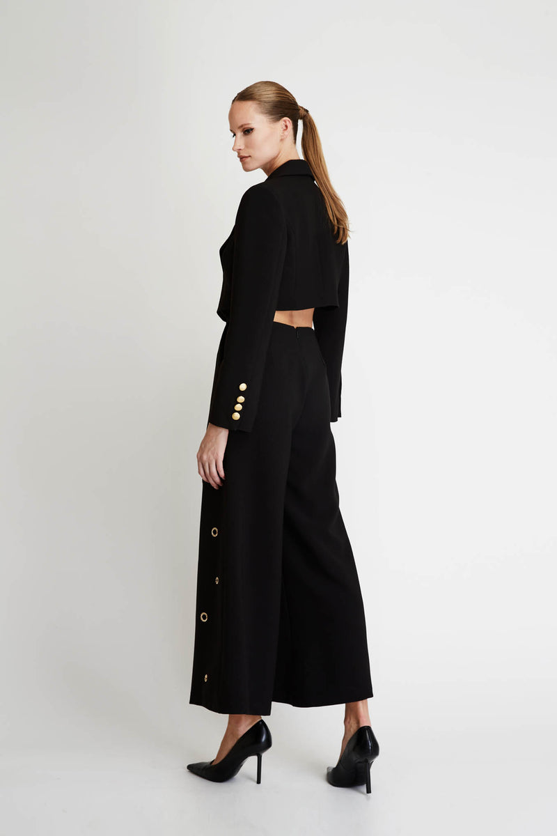 Trousers with Rings in Black