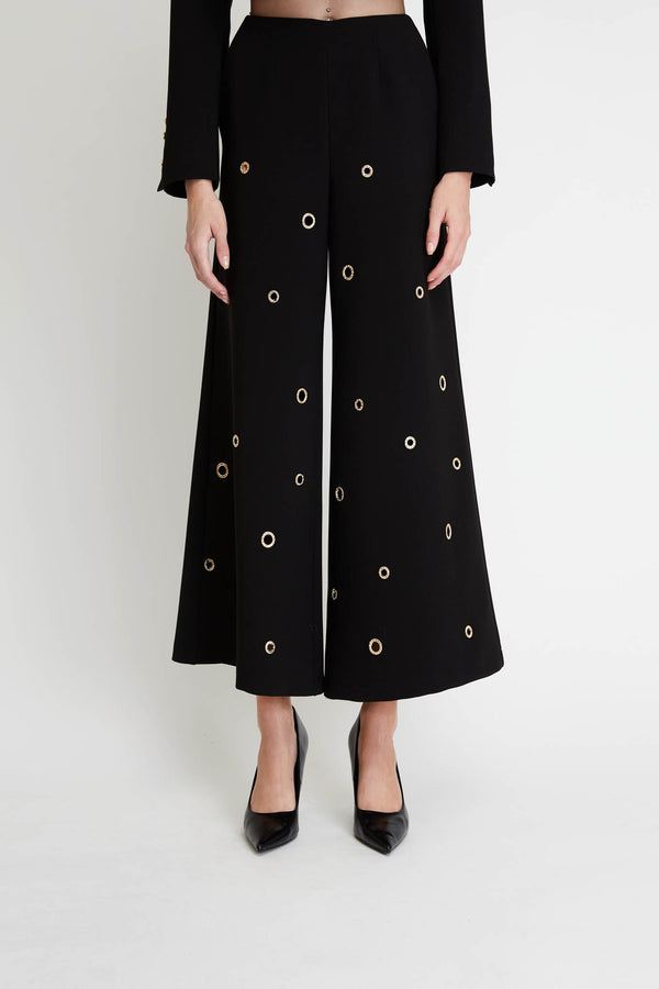 Trousers with Rings in Black