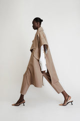 Androgynous Trousers with Crease in Beige