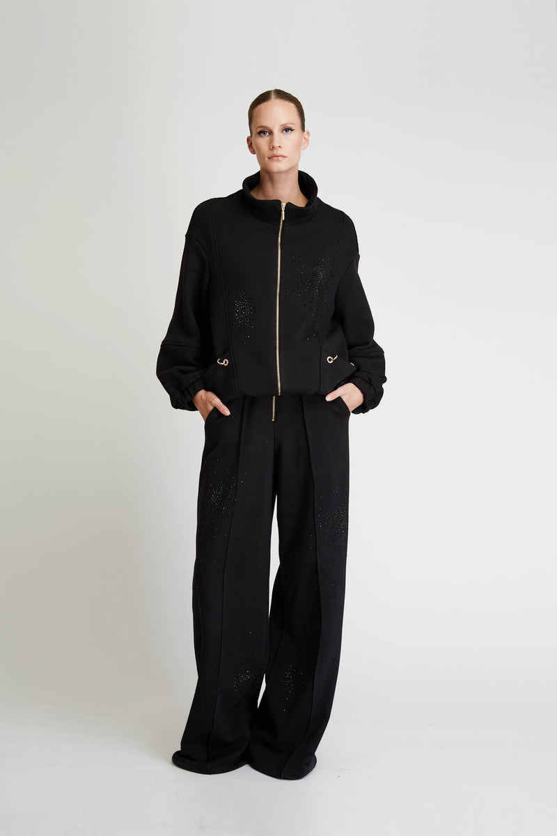 Long Sweatshirt Trousers with Strass