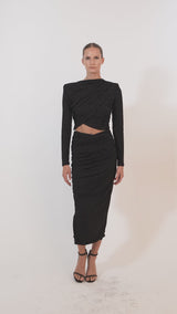 Set Top & Skirt with Gold Sequins
