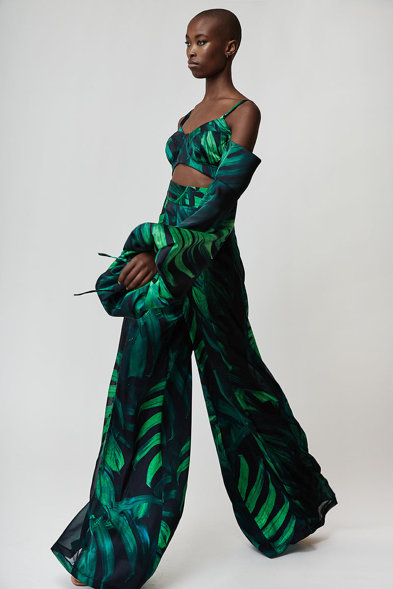 WIDE-LEG TROUSERS IN TROPICAL PRINT