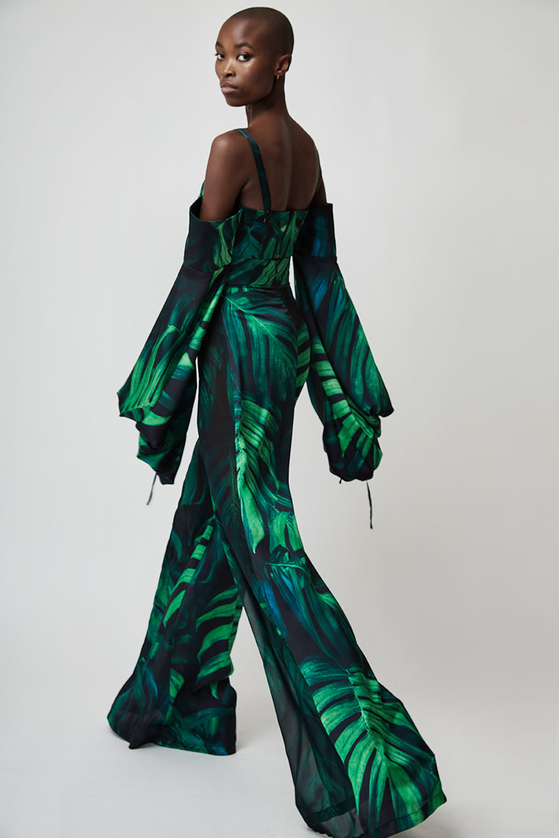 WIDE-LEG TROUSERS IN TROPICAL PRINT