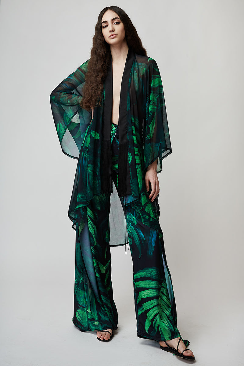 OVERSIZED CAFTAN IN TROPICAL PRINT