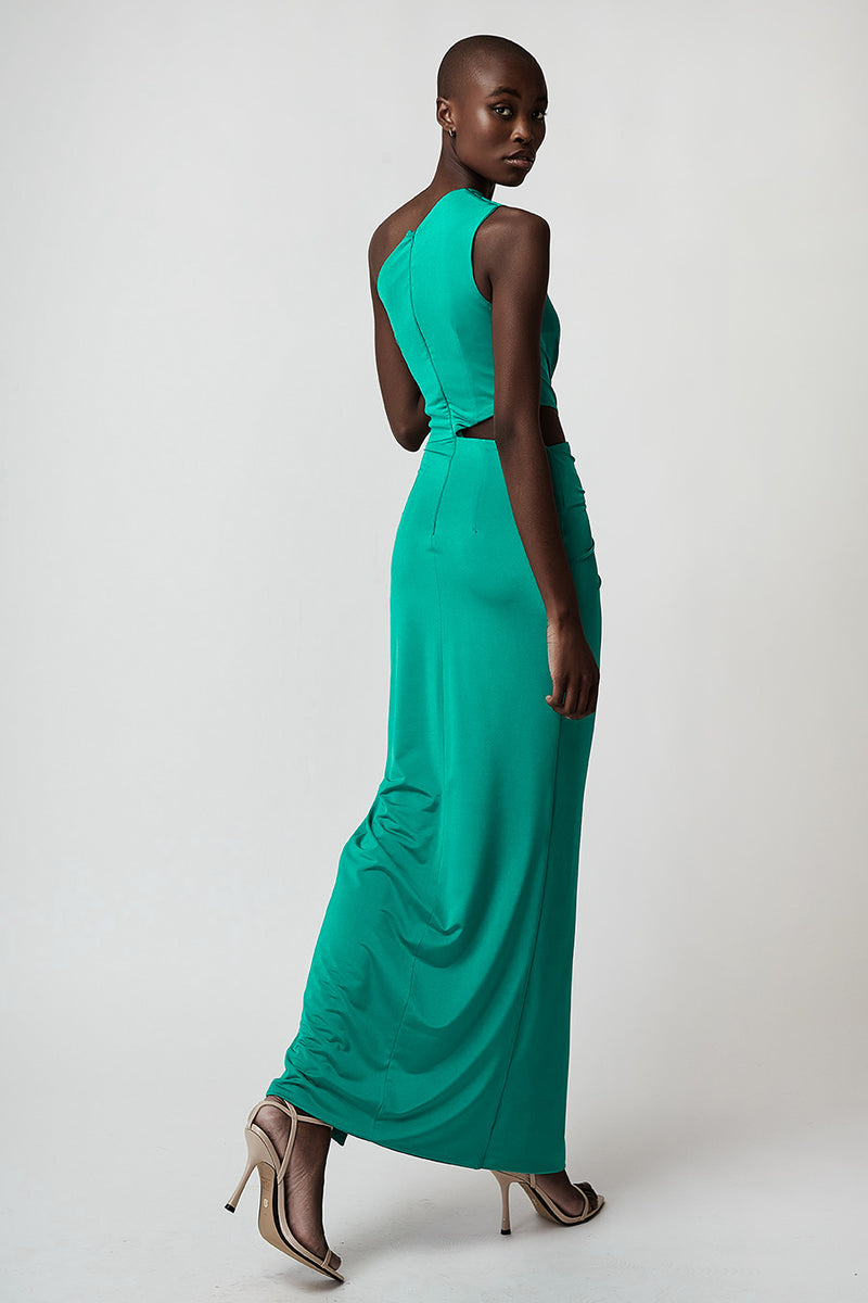 ELEGANT ONE-SHOULDER MAXI DRESS