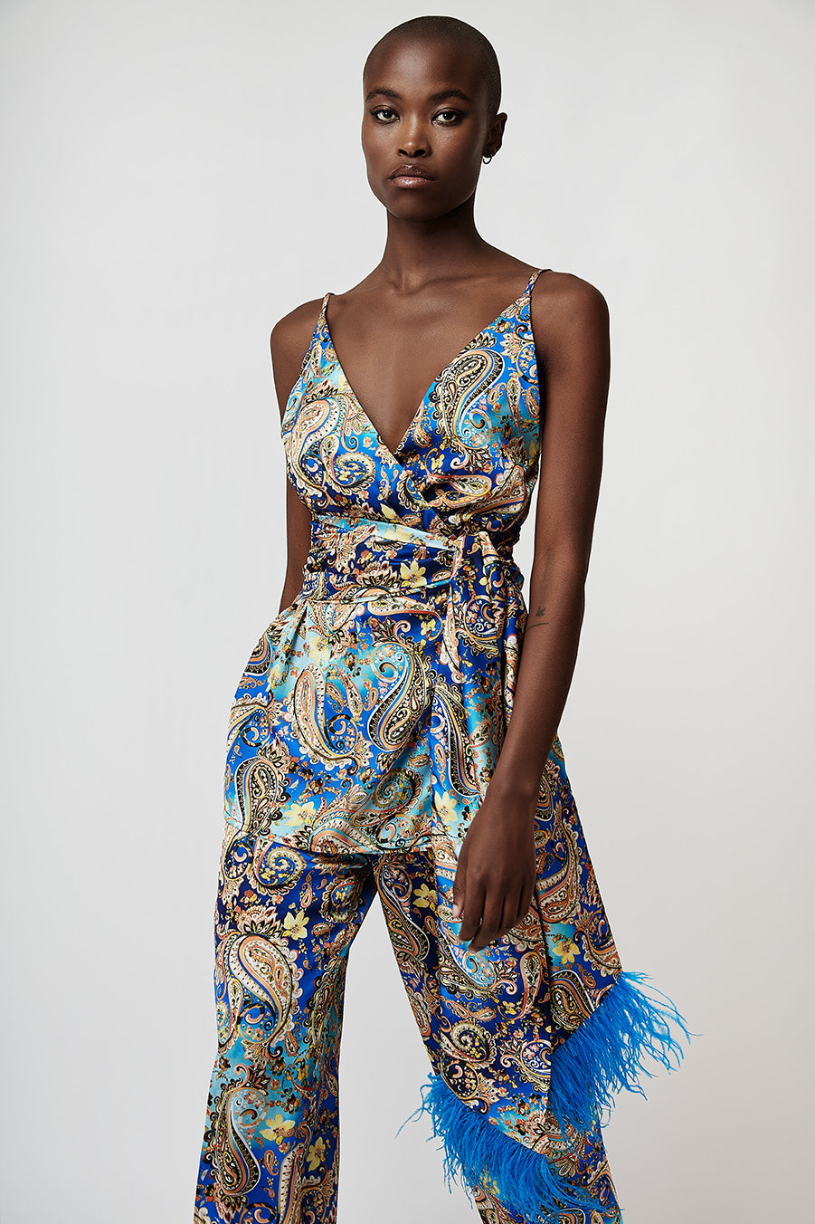 CROISÉ TOP IN PAISLEY-PATTERN