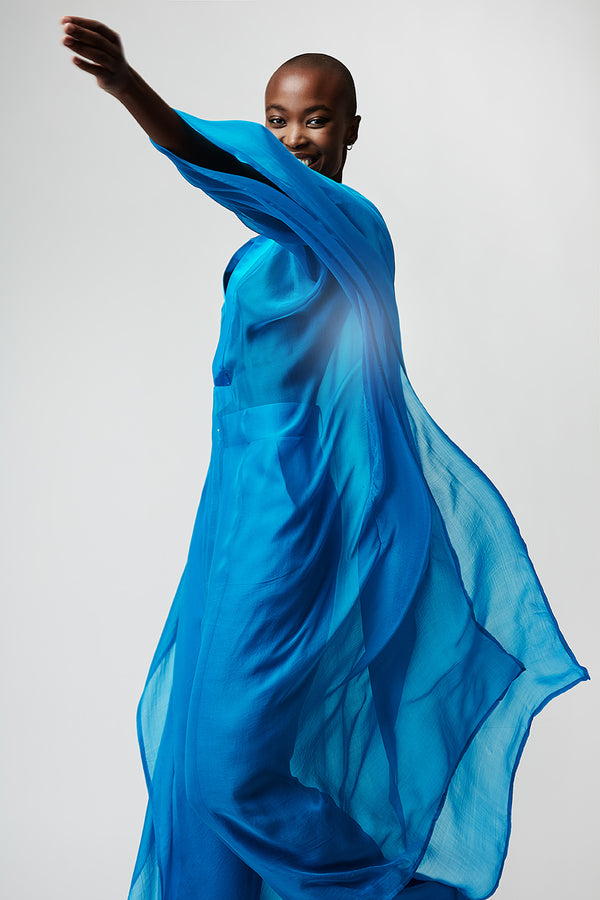 OVERSIZE ETHEREAL MAXI SILK CAFTAN DRESS