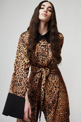 ELEGANT SHIRT AND TROUSERS SET IN LEOPARD PRINT
