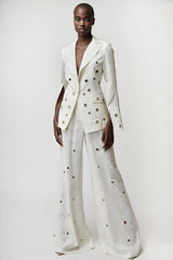 SOPHISTICATED WHITE COSTUME SET WITH GOLD FEATURES