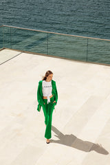 Trousers with Seams in Green