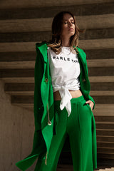 Trousers with Seams in Green