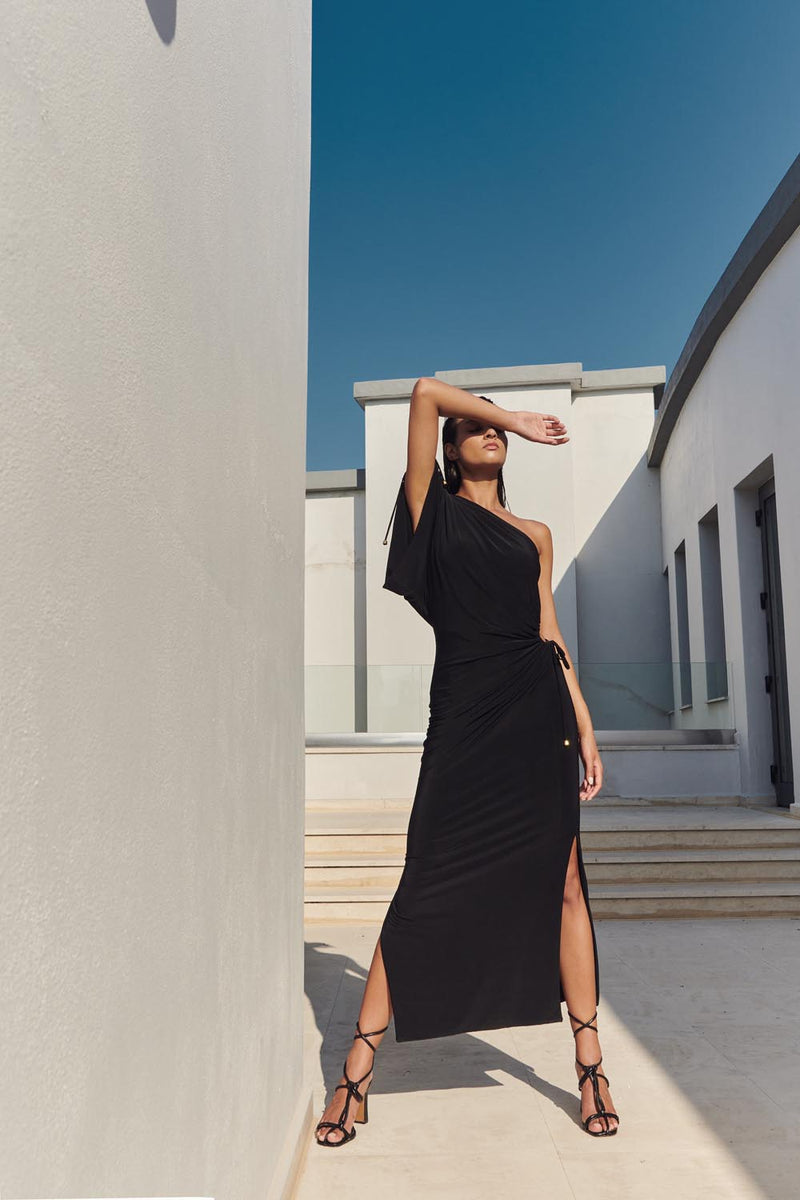 One Shoulder Dress in Jersey