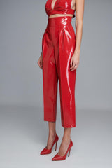 Red Vinyl Trousers