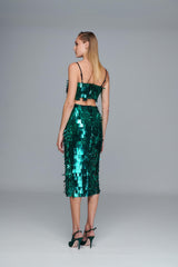 Sequin Set Top with Skirt