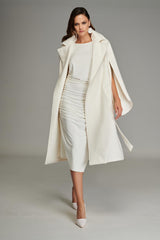 Coat with V neckline in White