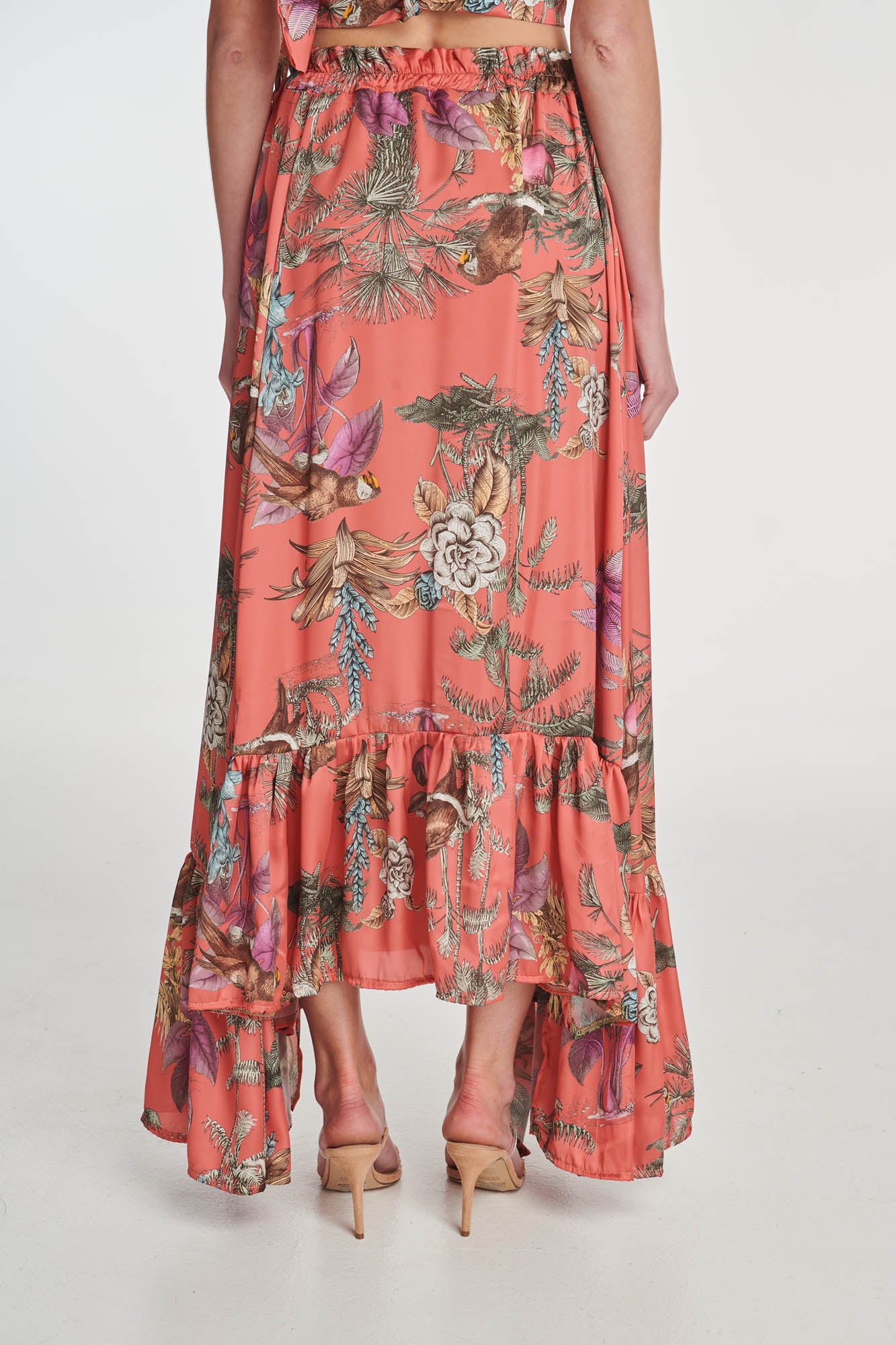 MULTICOLOR FLARED LONG SKIRT